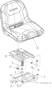 Seat Diagram and Parts List for CC30E (33BA27JDB10)(2023) Cub Cadet Lawn Tractor Accessories